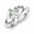Sterling Silver Princess-cut Green Quartz & Diamond Ring