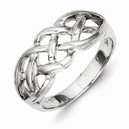 Sterling Silver Polished Woven Top Ring