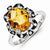 Sterling Silver Citrine & Diamond Ring
