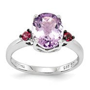 Sterling Silver Pink Amethyst & Rhodolite Garnet Ring