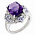 Sterling Silver Amethyst, Tanzanite & Diamond Ring