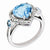 Sterling Silver Diamond & Light Swiss Blue Topaz Ring