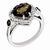 Sterling Silver Diamond & Smokey Quartz Gemstone Ring