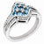 Sterling Silver Diamond & Light Swiss Blue Topaz Ring