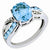 Sterling Silver Diamond & Light Swiss Blue Topaz Ring