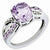 Sterling Silver Diamond & Pink Amethyst Ring