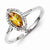 Sterling Silver Diamond & Citrine Ring
