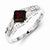 Sterling Silver Diamond & Garnet Ring