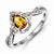 Sterling Silver Diamond & Citrine Ring