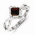 Sterling Silver Diamond & Garnet Ring