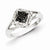 Sterling Silver Black & White Diamond Ring