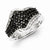 Sterling Silver Black & White Diamond Ring