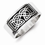 Sterling Silver Fancy Antiqued Wedding Band