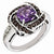 Sterling Silver Amethyst and Smokey Quartz & Diamond Ring