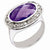 Sterling Silver Diamond & Amethyst Ring