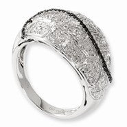 Sterling Silver Black and White Diamond Ring