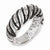 Sterling Silver Black and White Diamond Ring