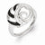 Sterling Silver Black and White Diamond Ring