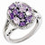 Sterling Silver Pink Amethyst & Diamond Ring