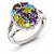 Sterling Silver Rainbow & Diamond Ring
