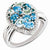 Sterling Silver Light Swiss Blue Topaz & Diamond Ring