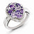 Sterling Silver Pink Amethyst & Diamond Ring