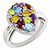 Sterling Silver Rainbow & Diamond Ring