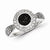 Sterling Silver Black and White Diamond Round Frame Ring
