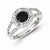 Sterling Silver Black and White Diamond Round Frame Ring