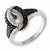 Sterling Silver Black & White Diamond Ring