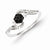 Sterling Silver Black & White Diamond Ring