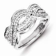 Sterling Silver Diamond Fashion Ring