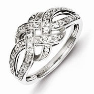Sterling Silver Diamond Fashion Ring