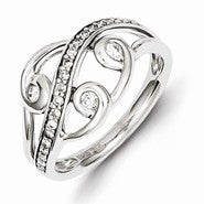 Sterling Silver Diamond Fashion Ring
