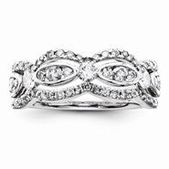 Sterling Silver Diamond Fashion Ring