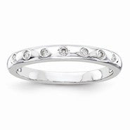 Sterling Silver Diamond Wedding Band