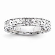 Sterling Silver Diamond Wedding Band