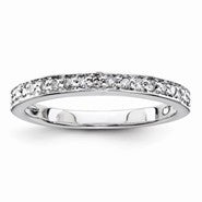 Sterling Silver Diamond Wedding Band