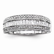 Sterling Silver Diamond Wedding Band