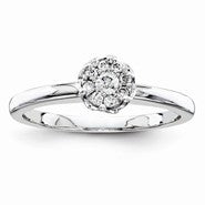 Sterling Silvadium Diamond Engagement Ring