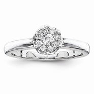 Sterling Silvadium Diamond Engagement Ring