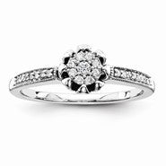 Sterling Silvadium Diamond Engagement Ring