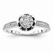 Sterling Silvadium Diamond Engagement Ring