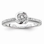 Sterling Silvadium Diamond Engagement Ring