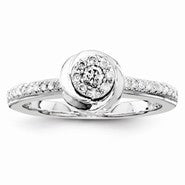 Sterling Silvadium Diamond Engagement Ring