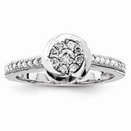 Sterling Silvadium Diamond Engagement Ring