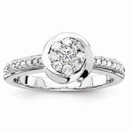 Sterling Silvadium Diamond Engagement Ring