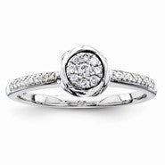 Sterling Silvadium Diamond Engagement Ring