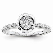 Sterling Silvadium Diamond Engagement Ring