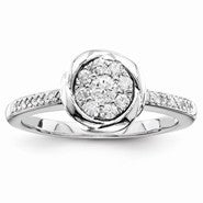 Sterling Silvadium Diamond Engagement Ring